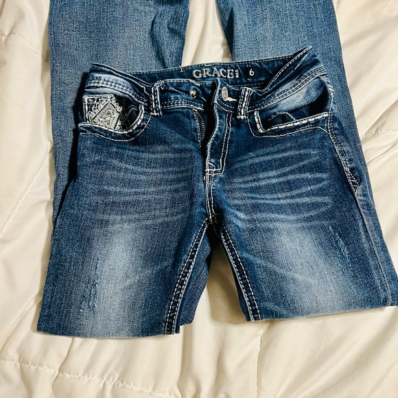 Grace Blue Denim Jeans - Picture 1 of 6